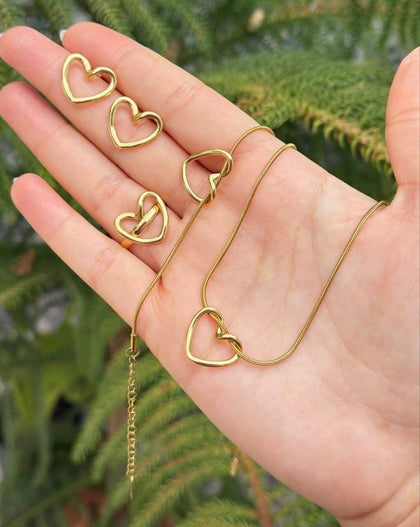 Stainless Steel Heart Combo Set